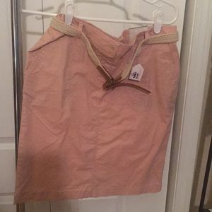 Light Denim Pink Skirt With Rope Belt